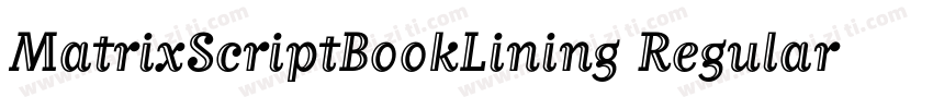 MatrixScriptBookLining Regular字体转换